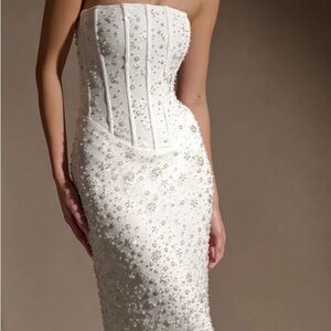 Meshki Gemma Strapless Embellished Maxi Dress